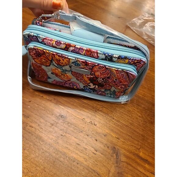 Rare Disney RFID Deluxe All Together Crossbody In Mickey\'s Colorful Garden main image 5
